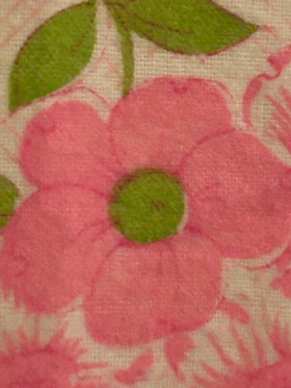 Vintage Flannel Pink and Yellow Fabric 44 x 72 inches